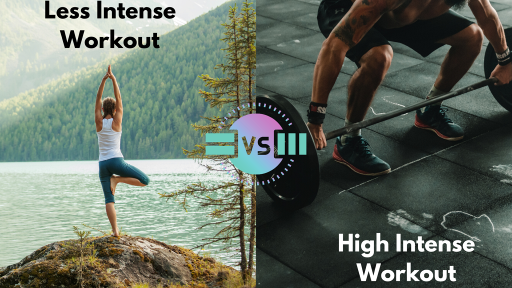 Yoga-a-less-intense-workout-vs-gym-high-intense-workout